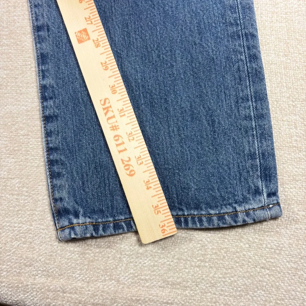 Levis 501 Mens Straight Leg Button Fly Medium Wash Denim Jeans 36x36